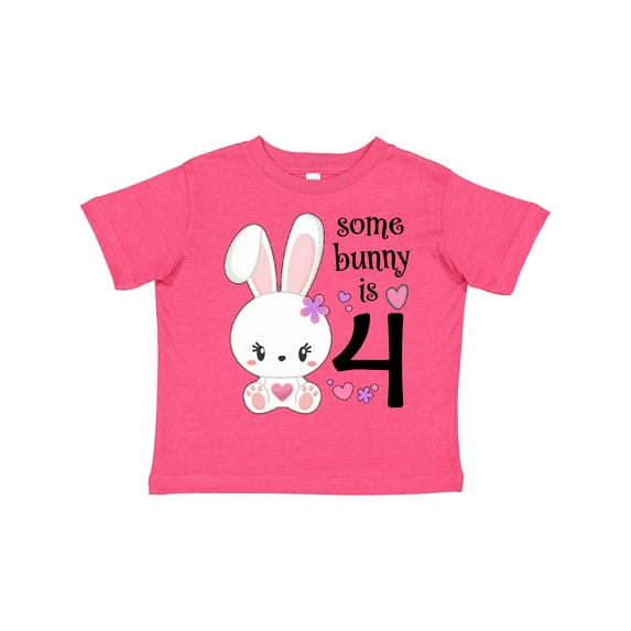 Inktastic Somebunny is Four 4th Birthday Bunny Boys or Girls Toddler T-Shirt