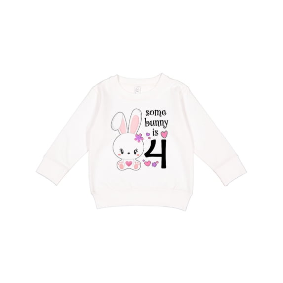 Inktastic Somebunny is Four 4th Birthday Bunny Toddler Sweatshirt