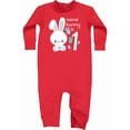 thumbnail image 1 of Inktastic Somebunny is One First Birthday Bunny Baby Fleece Romper, 1 of 4