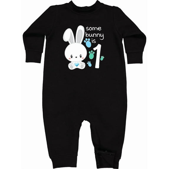 Inktastic Somebunny is One First Birthday Bunny Baby Fleece Romper