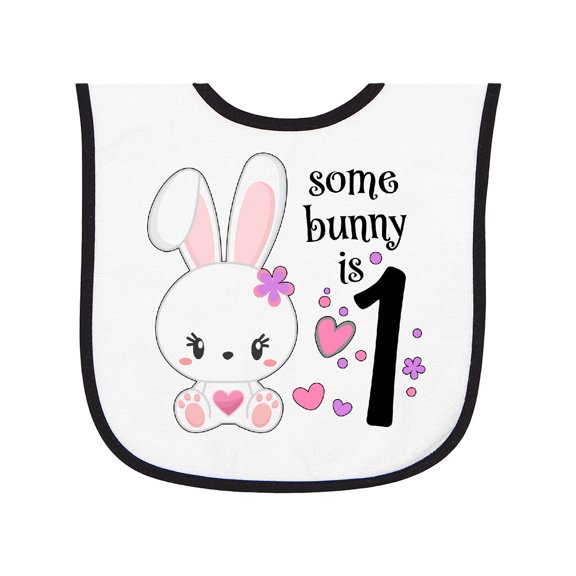 Inktastic Somebunny is One First Birthday Bunny Baby Terry Cloth Bib