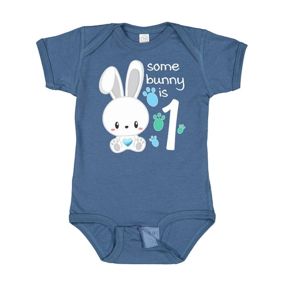 Inktastic Somebunny is One First Birthday Bunny Boys or Girls Baby Bodysuit