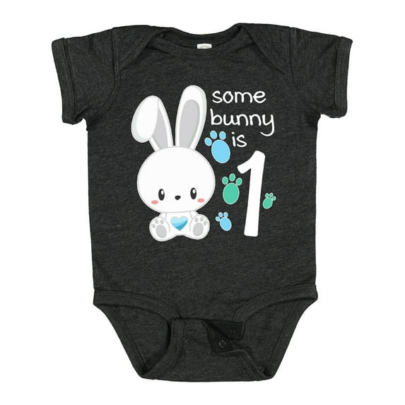 Inktastic Somebunny is One First Birthday Bunny Boys or Girls Baby Bodysuit