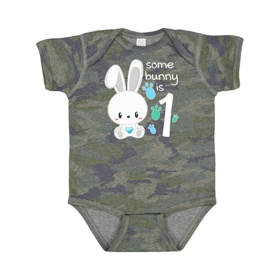 Inktastic Somebunny is One First Birthday Bunny Boys or Girls Baby Bodysuit