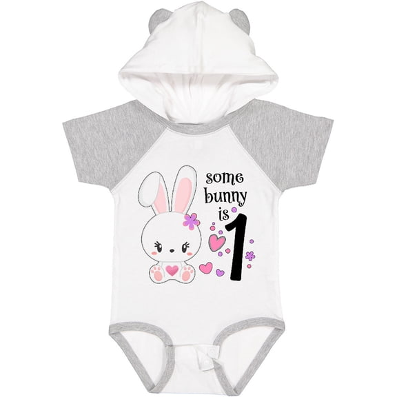 Inktastic Somebunny is One First Birthday Bunny Boys or Girls Baby Bodysuit