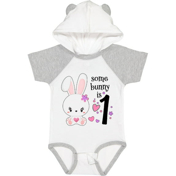 Inktastic Somebunny is One First Birthday Bunny Boys or Girls Baby Bodysuit