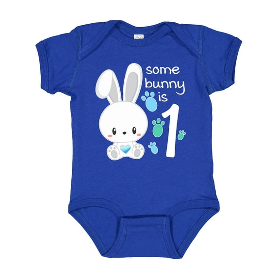 Inktastic Somebunny is One First Birthday Bunny Boys or Girls Baby Bodysuit