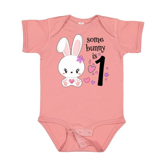 Inktastic Somebunny is One First Birthday Bunny Boys or Girls Baby Bodysuit