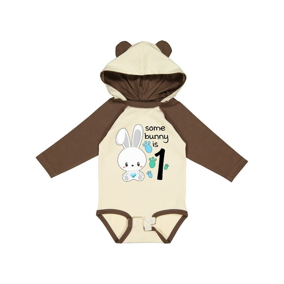 Inktastic Somebunny is One- First Birthday Bunny Boys or Girls Long Sleeve Baby Bodysuit