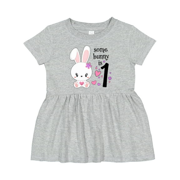 Inktastic Somebunny is One First Birthday Bunny Girls Baby Dress