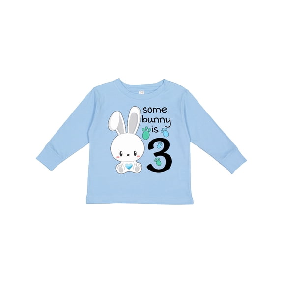 Inktastic Somebunny is Three-third Birthday Bunny Boys or Girls Long Sleeve Toddler T-Shirt