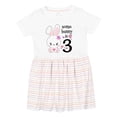 thumbnail image 1 of Inktastic Somebunny is Three-third Birthday Bunny Girls Toddler Dress, 1 of 5