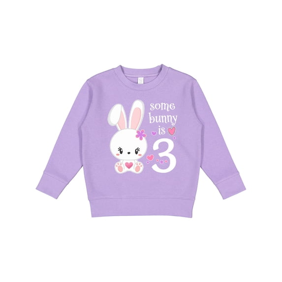Inktastic Somebunny is Three-third Birthday Bunny Toddler Sweatshirt