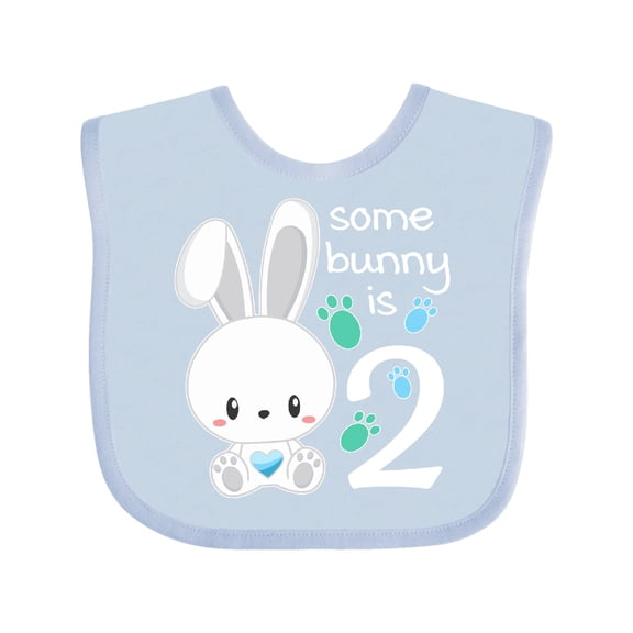 Inktastic Somebunny is Two-Second birthday bunny Boys or Girls Baby Bib