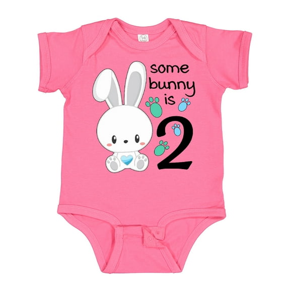 Inktastic Somebunny is Two-Second birthday bunny Boys or Girls Baby Bodysuit