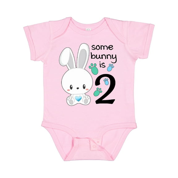 Inktastic Somebunny is Two-Second birthday bunny Boys or Girls Baby Bodysuit