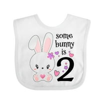 Inktastic Somebunny is Two-second Birthday Bunny Boys or Girls Baby Bib