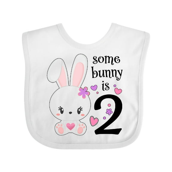 Inktastic Somebunny is Two-second Birthday Bunny Boys or Girls Baby Bib