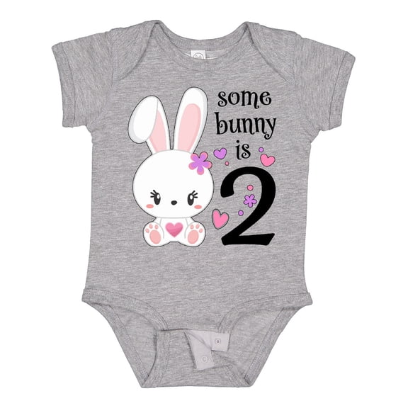 Inktastic Somebunny is Two-second Birthday Bunny Boys or Girls Baby Bodysuit