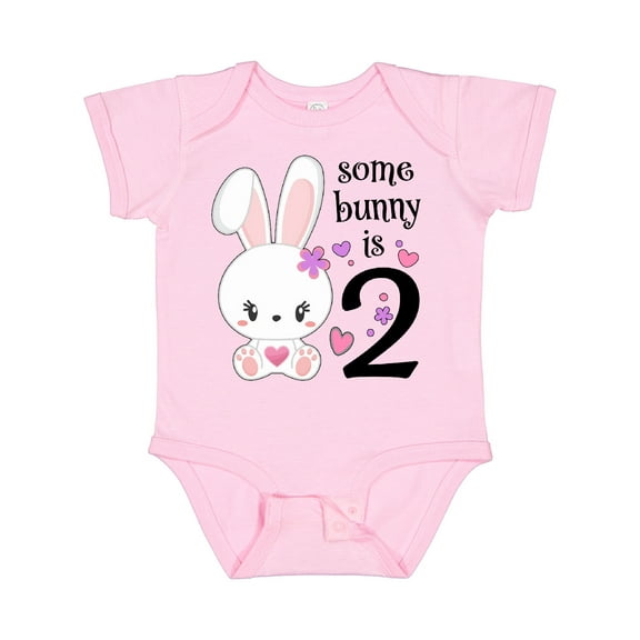 Inktastic Somebunny is Two-second Birthday Bunny Boys or Girls Baby Bodysuit