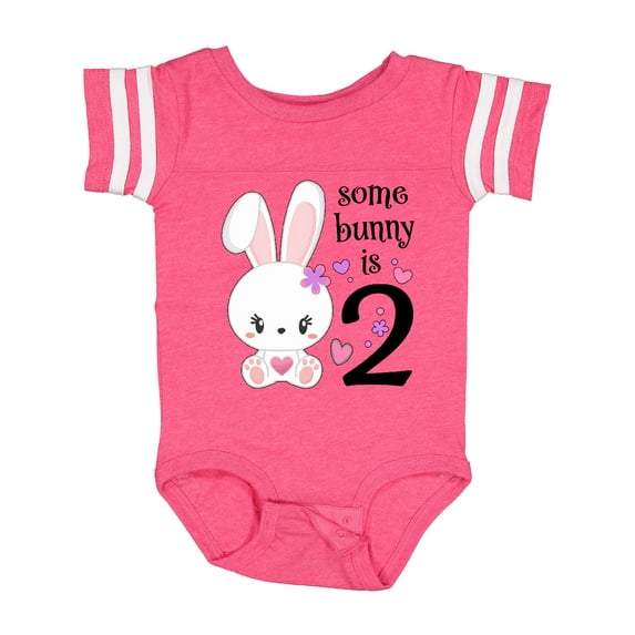 Inktastic Somebunny is Two-second Birthday Bunny Boys or Girls Baby Bodysuit