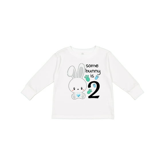 Inktastic Somebunny is Two-second Birthday Bunny Boys or Girls Long Sleeve Toddler T-Shirt