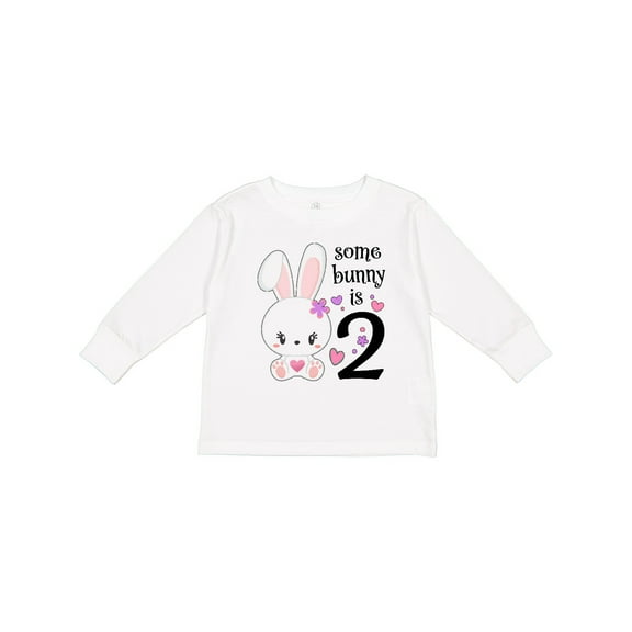 Inktastic Somebunny is Two-second Birthday Bunny Boys or Girls Long Sleeve Toddler T-Shirt
