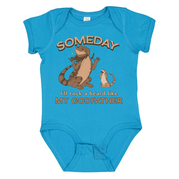 Inktastic Someday I'll Rock a Beard Like My Godfather-bearded Dragons Boys or Girls Baby Bodysuit