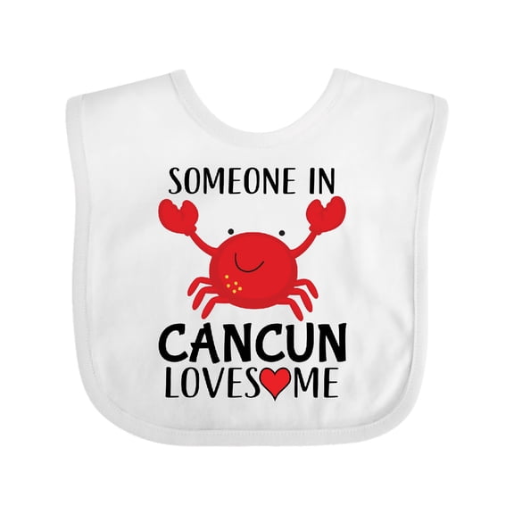 Inktastic Someone In Cancun Loves Me Boys or Girls Baby Bib