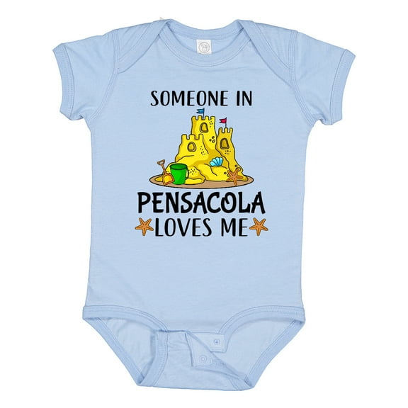 Inktastic Someone in Pensacola Loves Me Beach Vacation Boys or Girls Baby Bodysuit