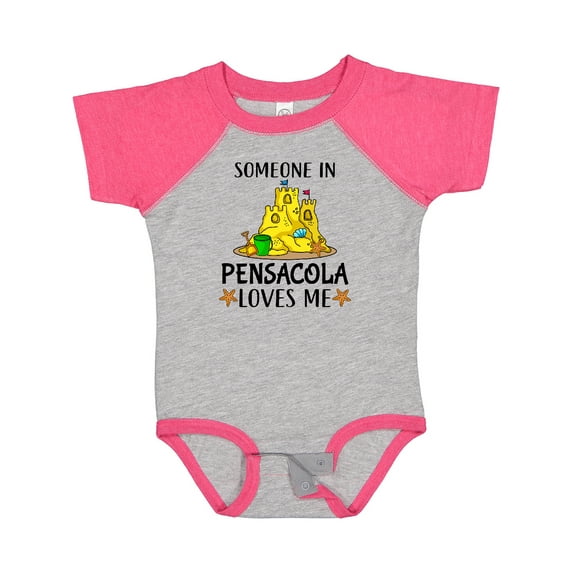 Inktastic Someone in Pensacola Loves Me Beach Vacation Boys or Girls Baby Bodysuit