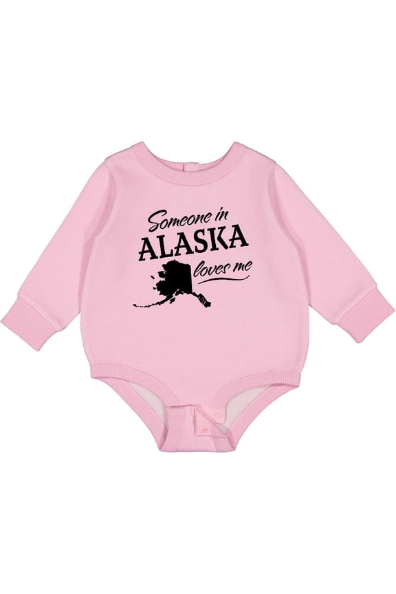 Someone in Alaska Loves Me Baby Fleece Bodysuit