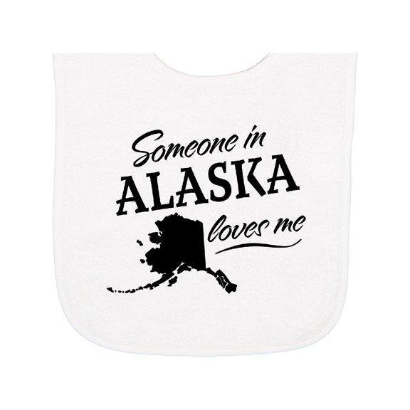 Inktastic Someone in Alaska Loves Me Baby Terry Cloth Bib