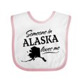 thumbnail image 1 of Inktastic Someone in Alaska Loves Me Boys or Girls Baby Bib, 1 of 4