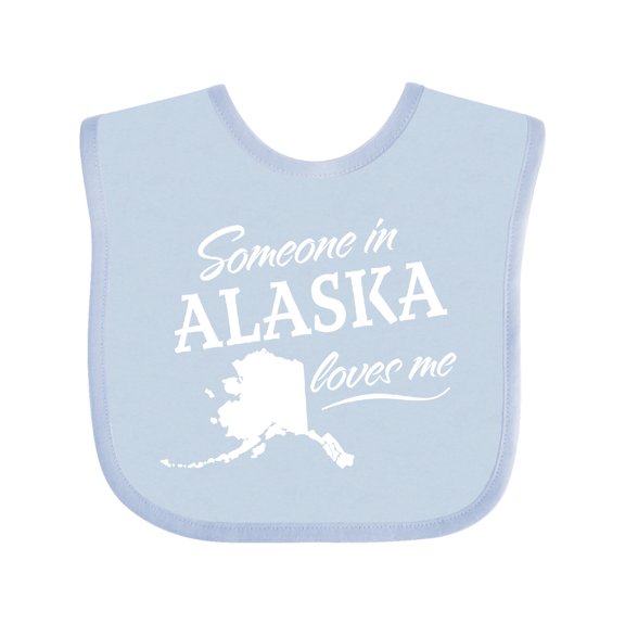 Inktastic Someone in Alaska Loves Me Boys or Girls Baby Bib