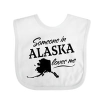 Inktastic Someone in Alaska Loves Me Boys or Girls Baby Bib