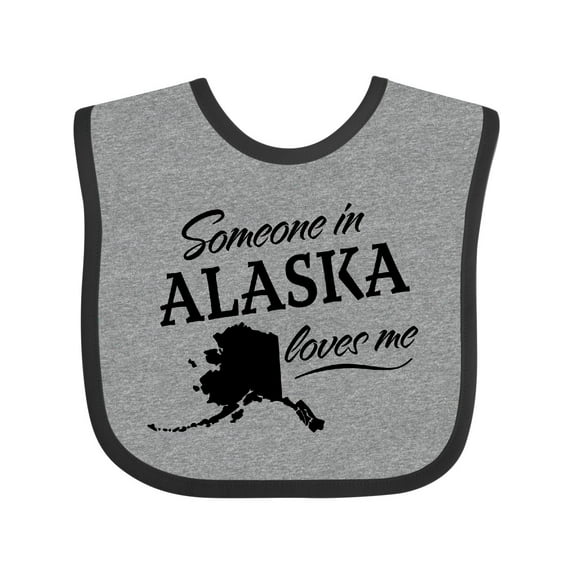 Inktastic Someone in Alaska Loves Me Boys or Girls Baby Bib