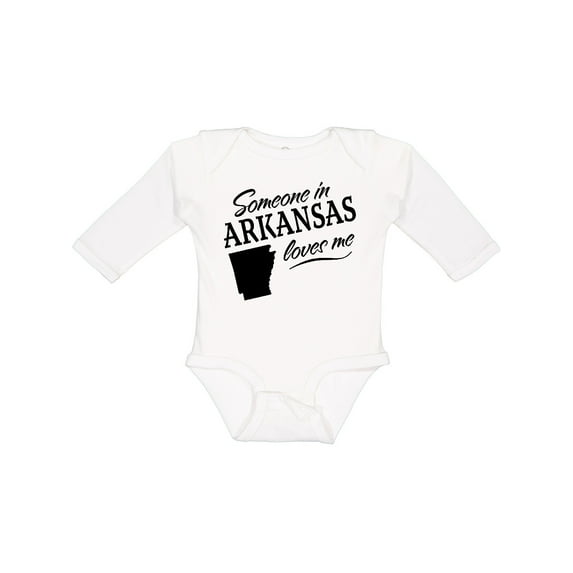 Inktastic Someone in Arkansas Loves Me Boys or Girls Long Sleeve Baby Bodysuit