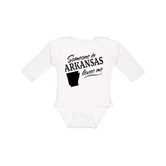 Inktastic Someone in Arkansas Loves Me Boys or Girls Long Sleeve Baby Bodysuit