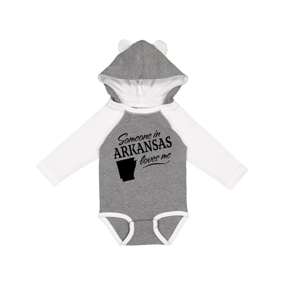 Inktastic Someone in Arkansas Loves Me Boys or Girls Long Sleeve Baby Bodysuit