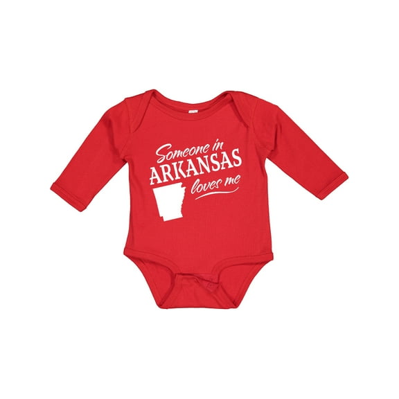 Inktastic Someone in Arkansas Loves Me Boys or Girls Long Sleeve Baby Bodysuit