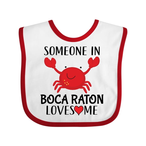 Inktastic Someone in Boca Raton Loves Me Boys or Girls Baby Bib