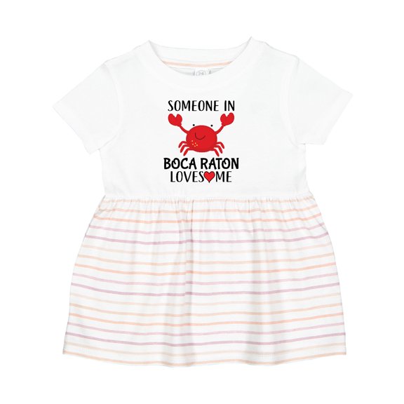 Inktastic Someone in Boca Raton Loves Me Girls Baby Dress
