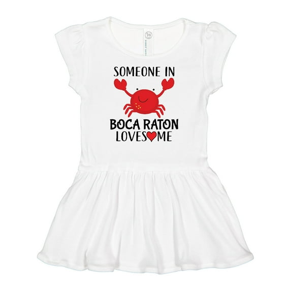Inktastic Someone in Boca Raton Loves Me Girls Baby Dress