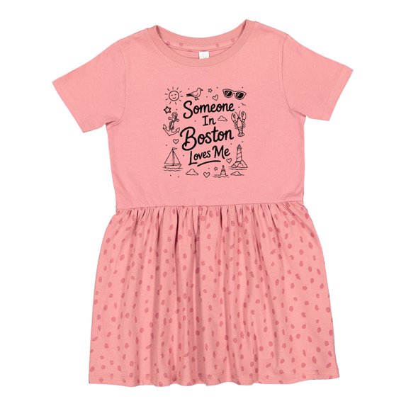 Inktastic Someone in Boston Loves Me Girls Toddler Dress