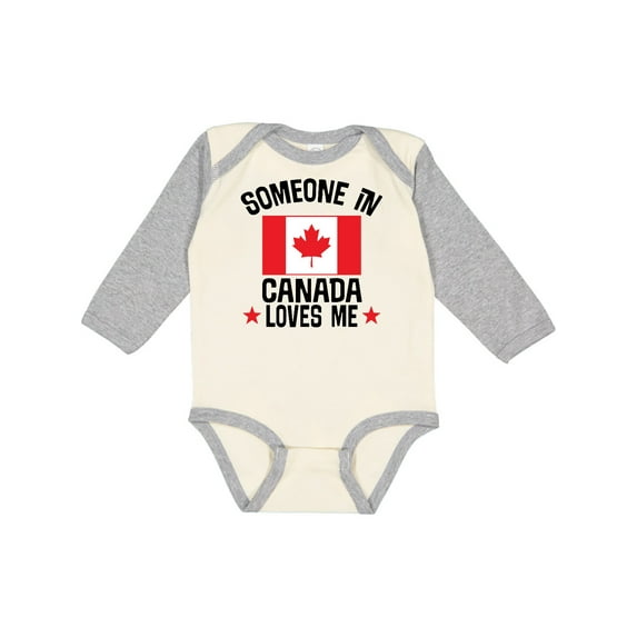 Inktastic Someone in Canada Loves Me Boys or Girls Long Sleeve Baby Bodysuit