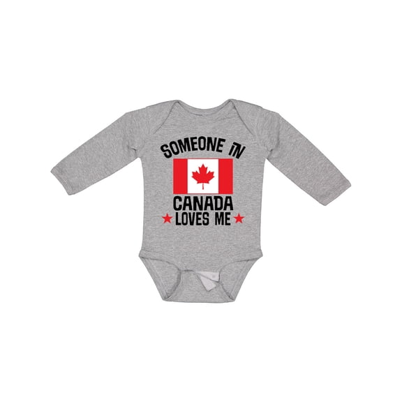 Inktastic Someone in Canada Loves Me Boys or Girls Long Sleeve Baby Bodysuit