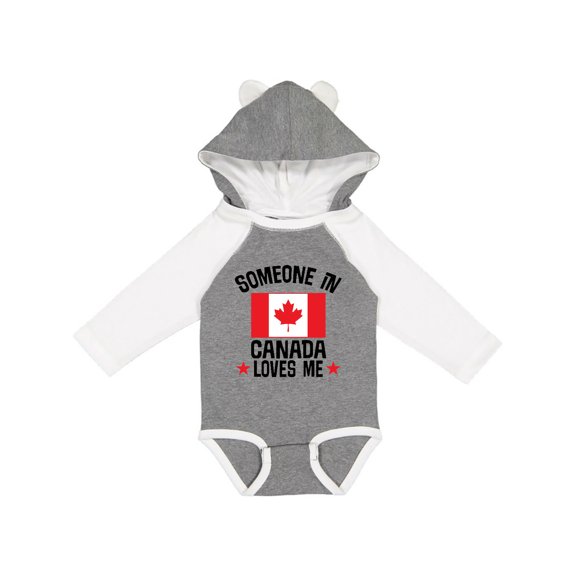 Inktastic Someone in Canada Loves Me Boys or Girls Long Sleeve Baby Bodysuit