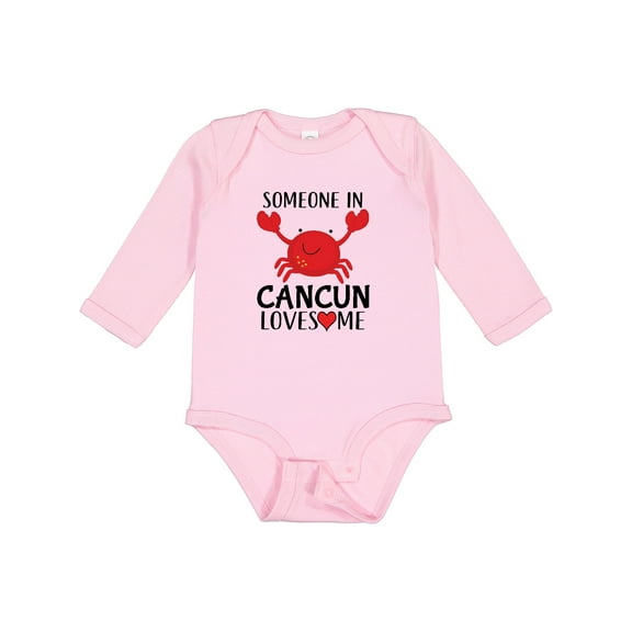 Inktastic Someone in Cancun Loves Me Boys or Girls Long Sleeve Baby Bodysuit