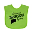 thumbnail image 1 of Inktastic Someone in Connecticut Loves Me Boys or Girls Baby Bib, 1 of 4